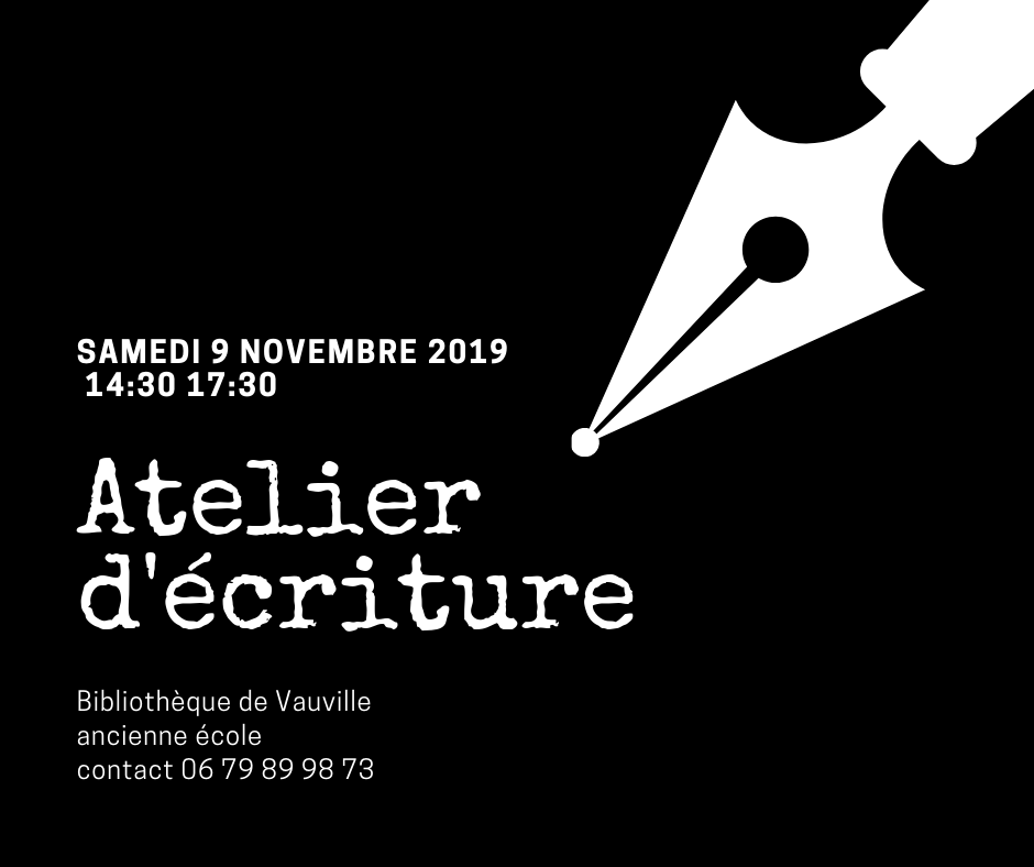 Atelier d'écriture novembre